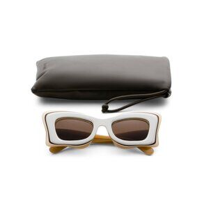 LOEWE Ivory/brown 50mm Cat Eye Sunglasses